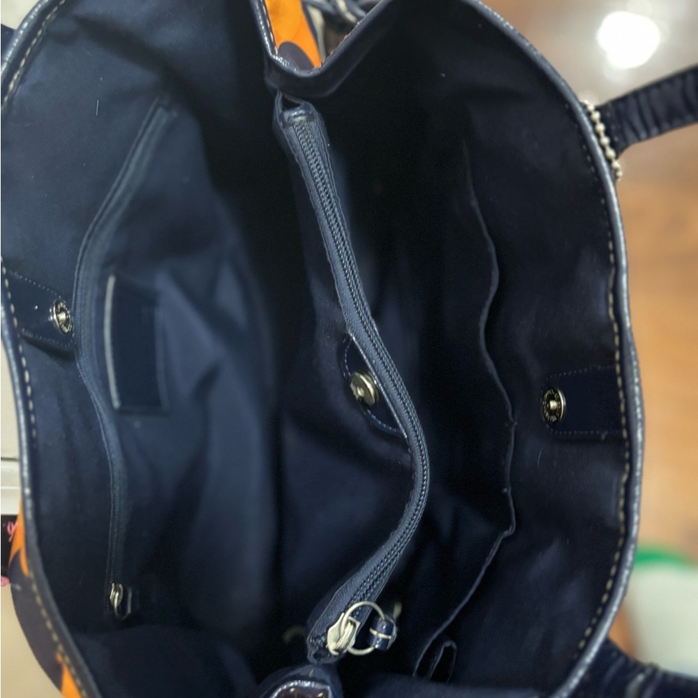 Coach E1326-F23902 Taylor Signature Op Art Navy & Orange Linear Carryall in GUC - Picture 10 of 16